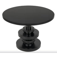 Corum Round Dining Table, Hand Rubbed Black - Table Top View | Bone & Brass