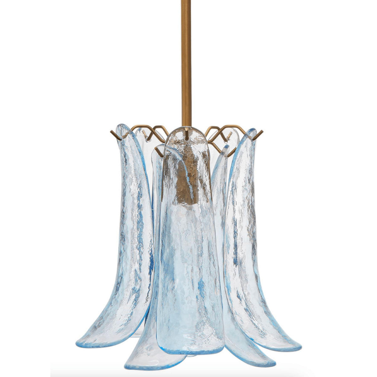 Cala Light Blue Blown Glass Pendant | Bone & Brass