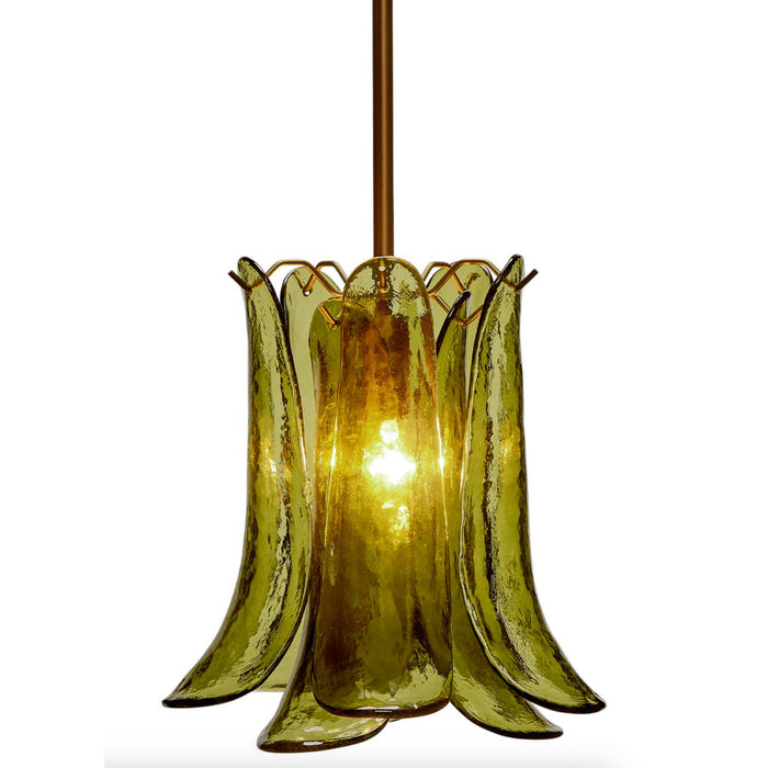 Calla Peridot Green Glass Pendant