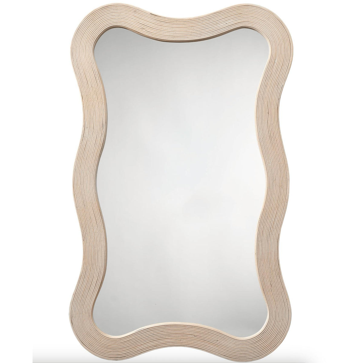 Dali Wavy Bamboo Wall Mirror, Black Natural - Mirror Frame Detail | Bone & Brass