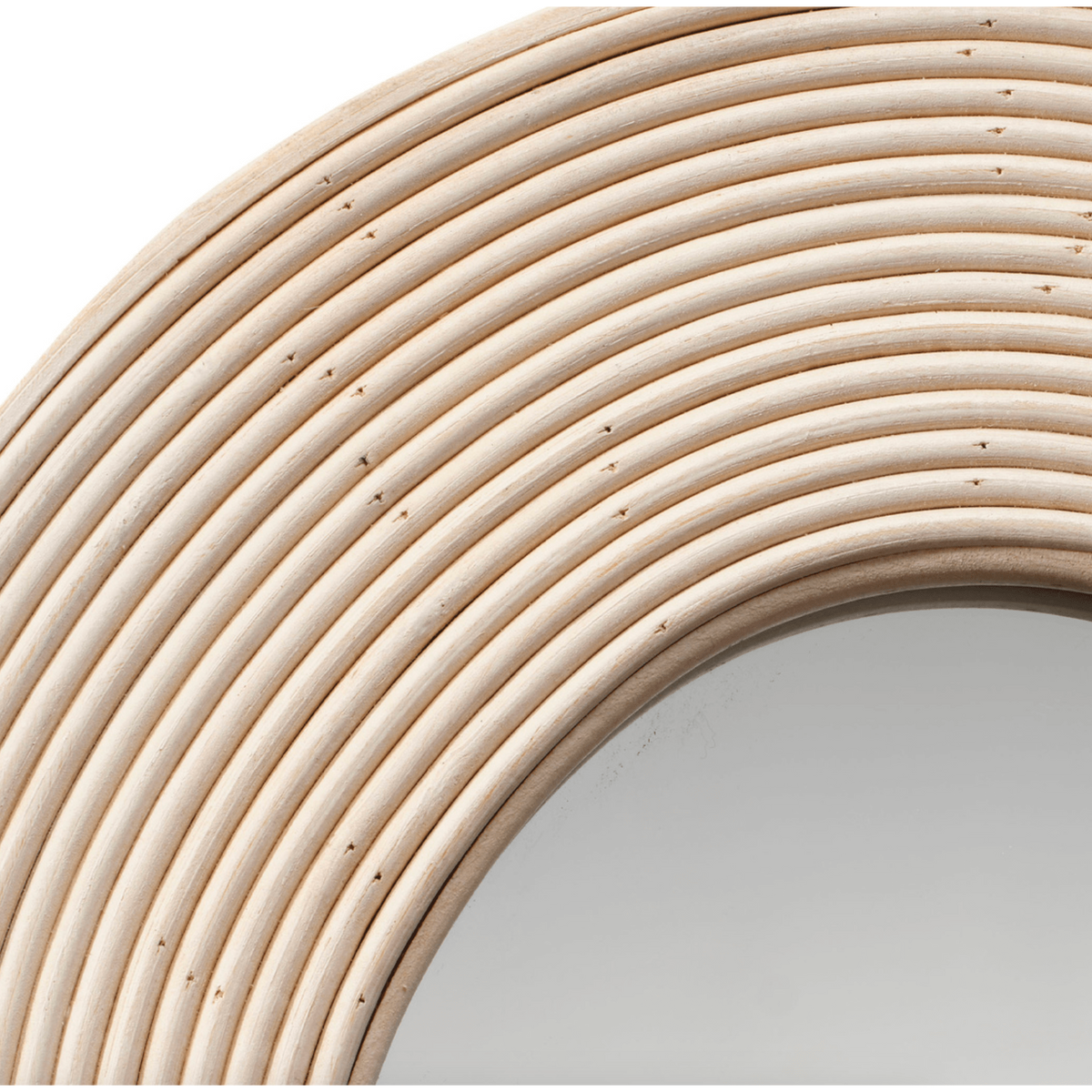 Dali Wavy Bamboo Wall Mirror, Black and Natural