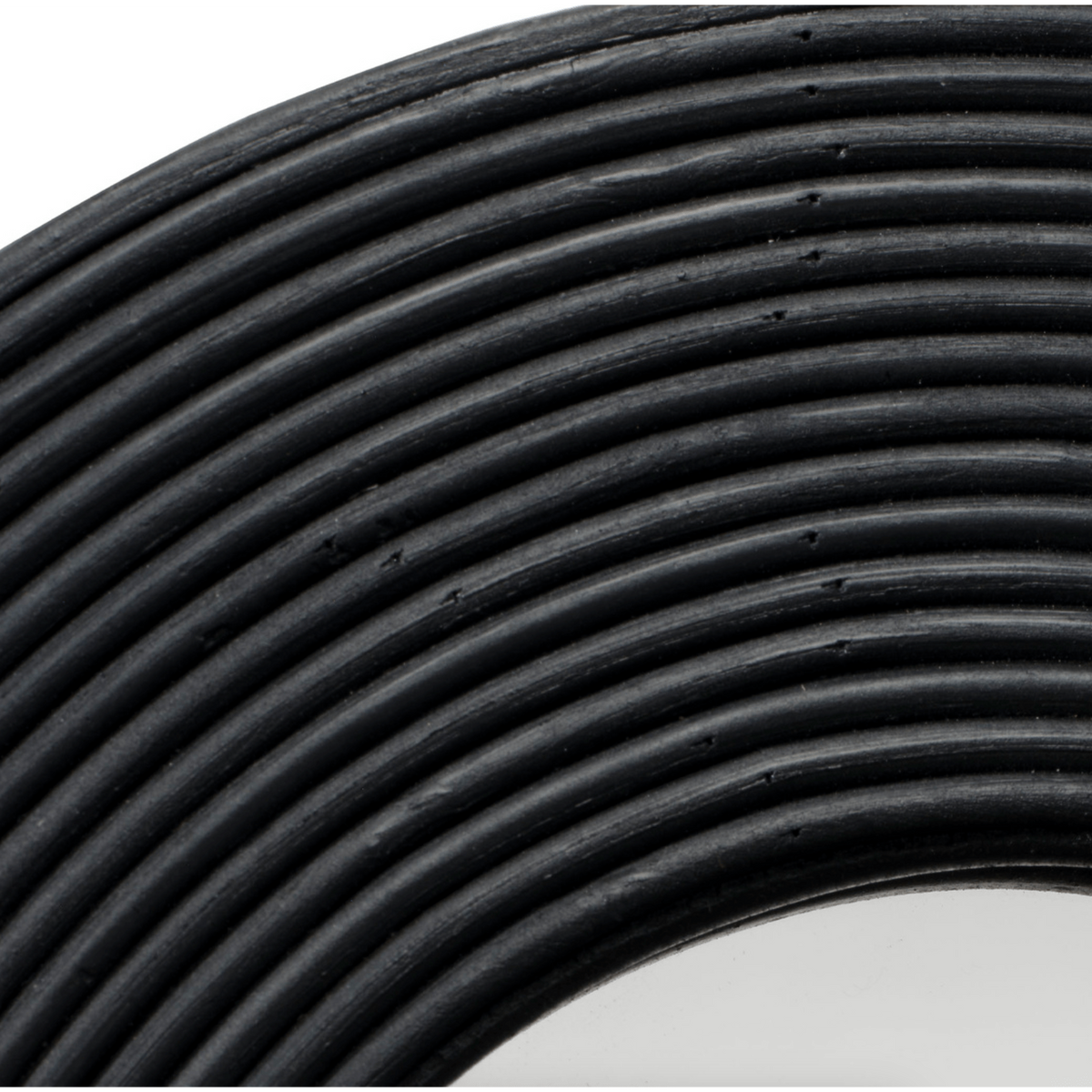 Dali Wavy Bamboo Wall Mirror, Black and Natural