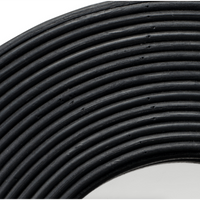 Dali Wavy Bamboo Wall Mirror, Black and Natural