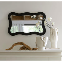 Dali Wavy Bamboo Wall Mirror, Black Natural - Mirror Side View | Bone & Brass