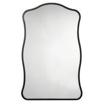 Aurora Wavy Wall Mirror, Black or Brass - Mirror Side View | Bone & Brass