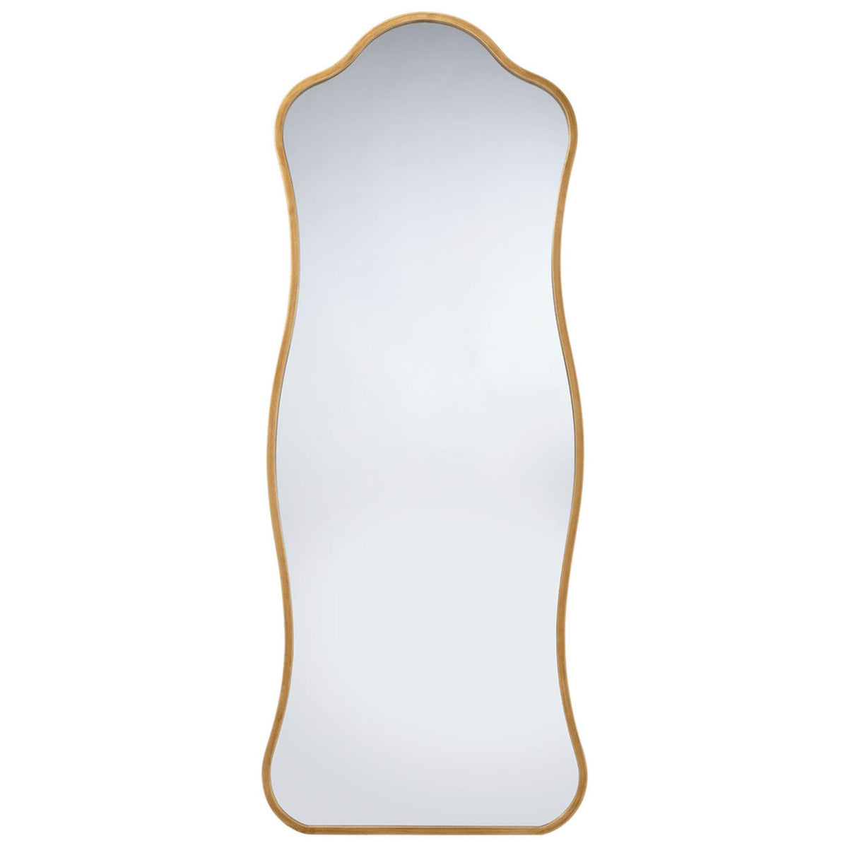 Aurora Wavy Floor Mirror, Brass or Black | Bone & Brass