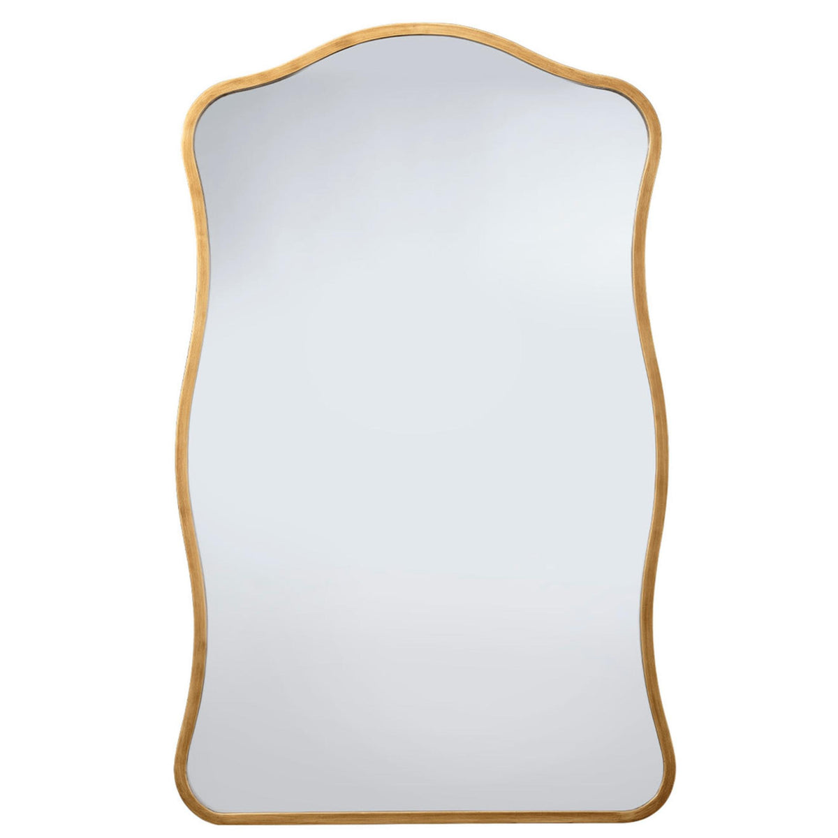 Aurora Wavy Wall Mirror, Black or Brass | Bone & Brass