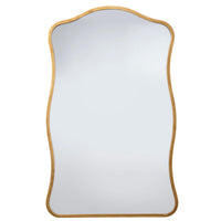 Aurora Wavy Wall Mirror, Black or Brass | Bone & Brass