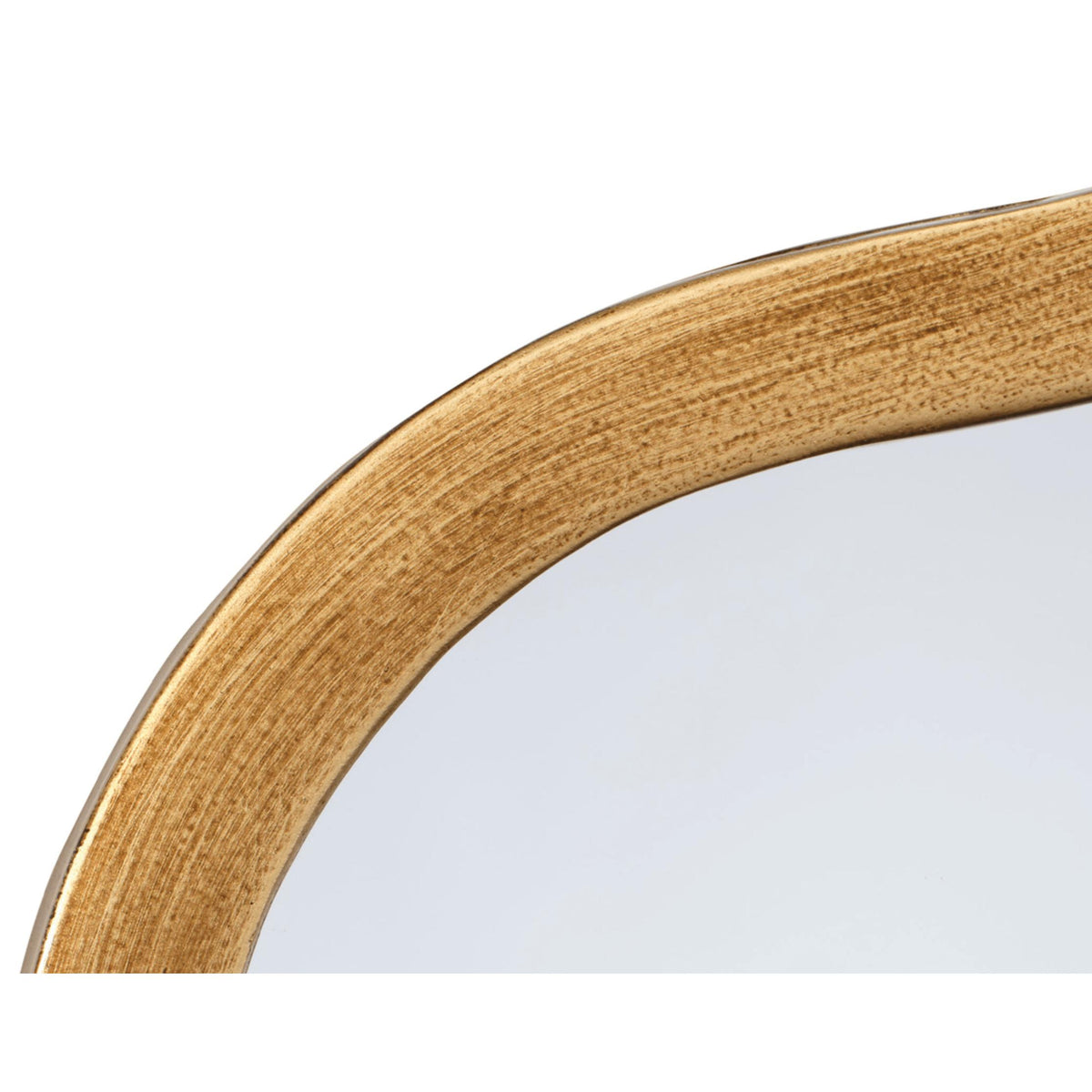 Aurora Wavy Wall Mirror, Black or Brass - Mirror Detail | Bone & Brass