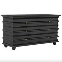 Ascona 6-Drawer Chest, Hand Rubbed Black
