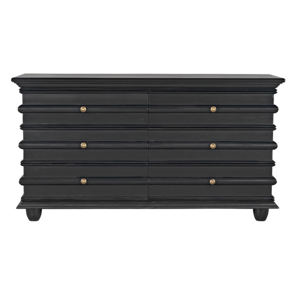 Ascona 6-Drawer Chest, Hand Rubbed Black