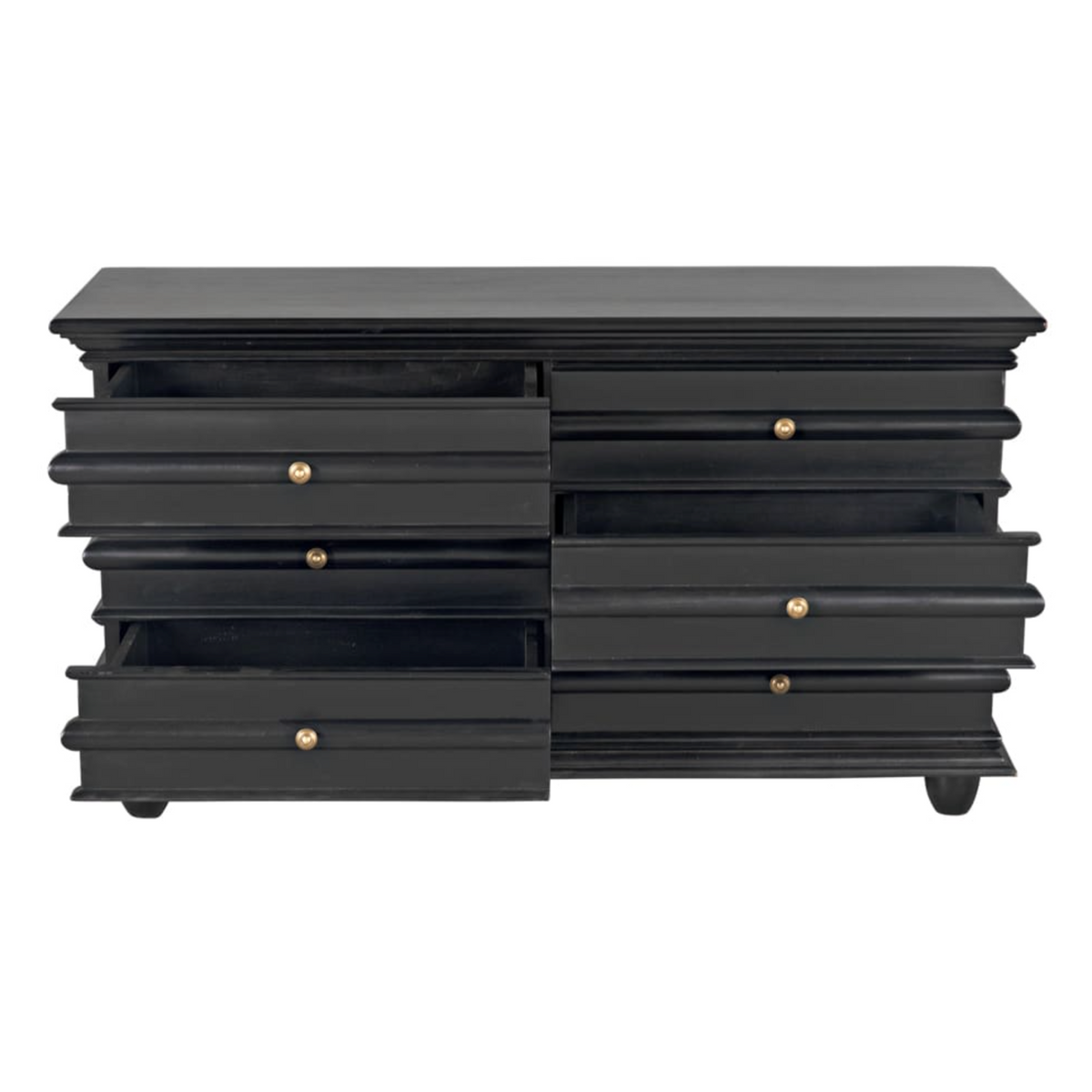 Ascona 6-Drawer Chest, Hand Rubbed Black