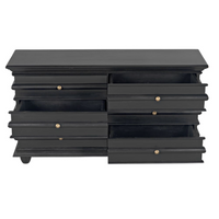 Ascona 6-Drawer Chest, Hand Rubbed Black