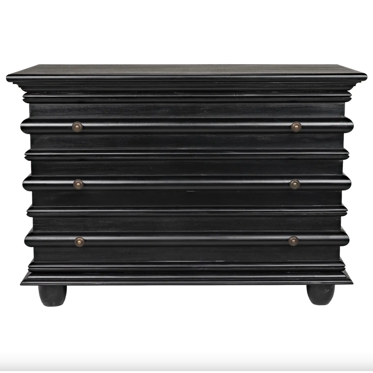Ascona 3-Drawer Chest, Hand Rubbed Black