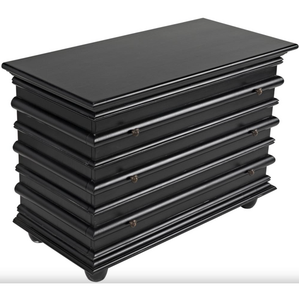 Ascona 3-Drawer Chest, Hand Rubbed Black