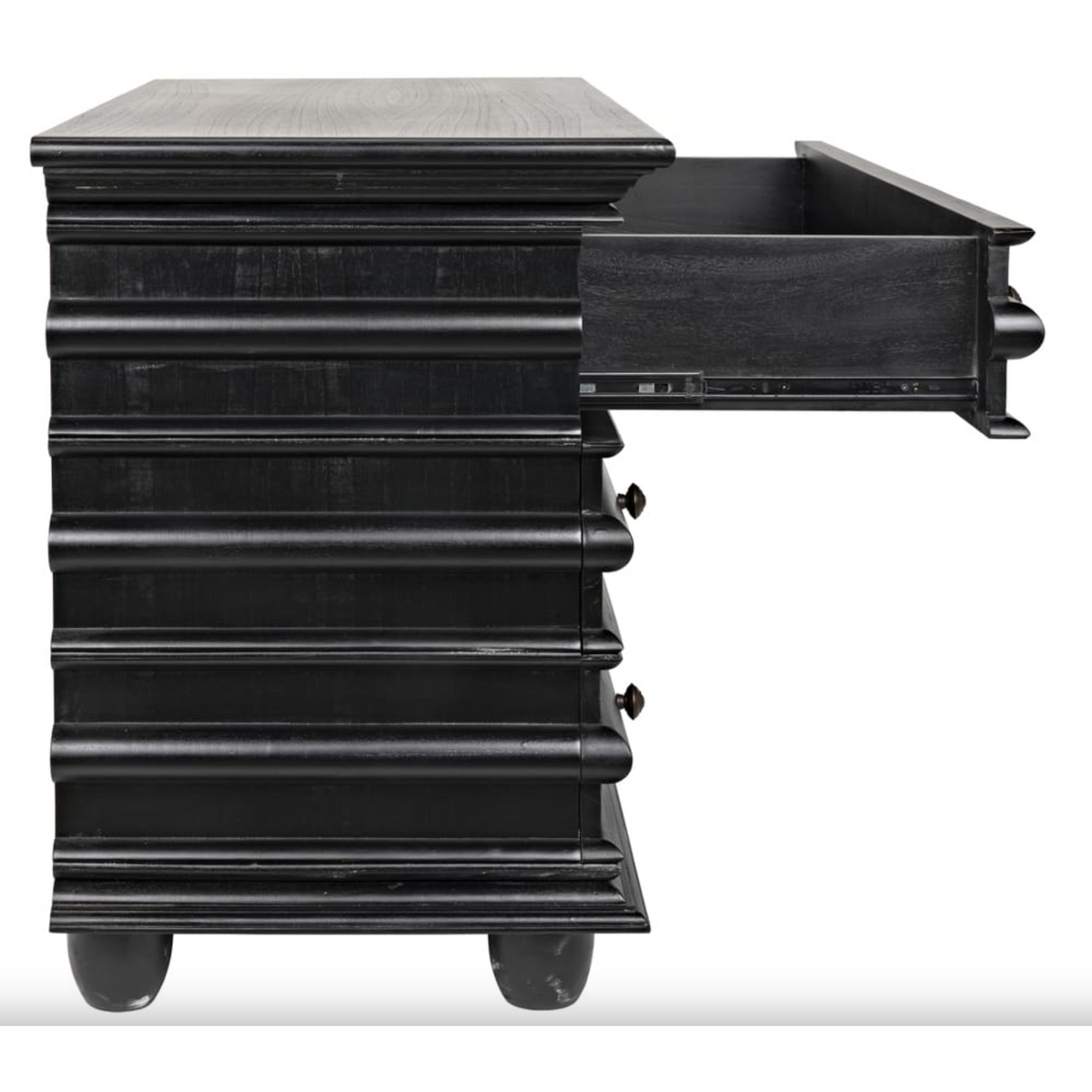 Ascona 3-Drawer Chest, Hand Rubbed Black