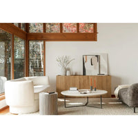 Koba Sofa Maya White - Sofa Side View | Bone & Brass