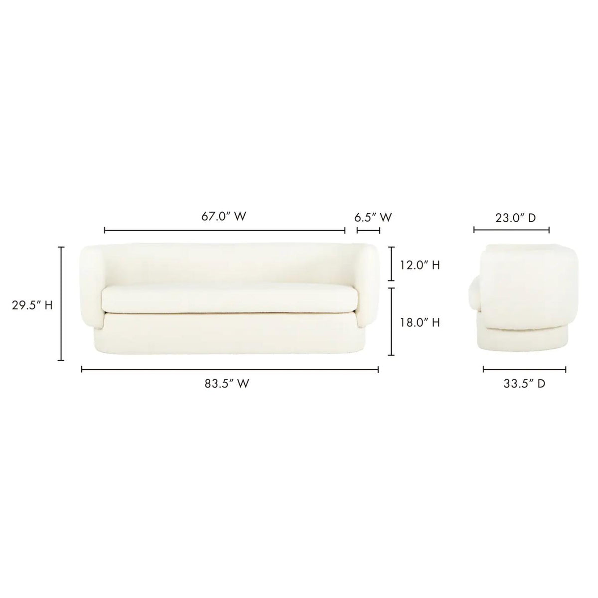 Koba Sofa Maya White - Sofa Cushion Detail | Bone & Brass