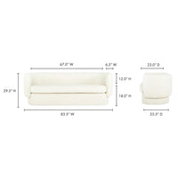 Koba Sofa Maya White - Sofa Cushion Detail | Bone & Brass