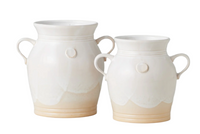 White Handthrown Confit Pot, Small & Large