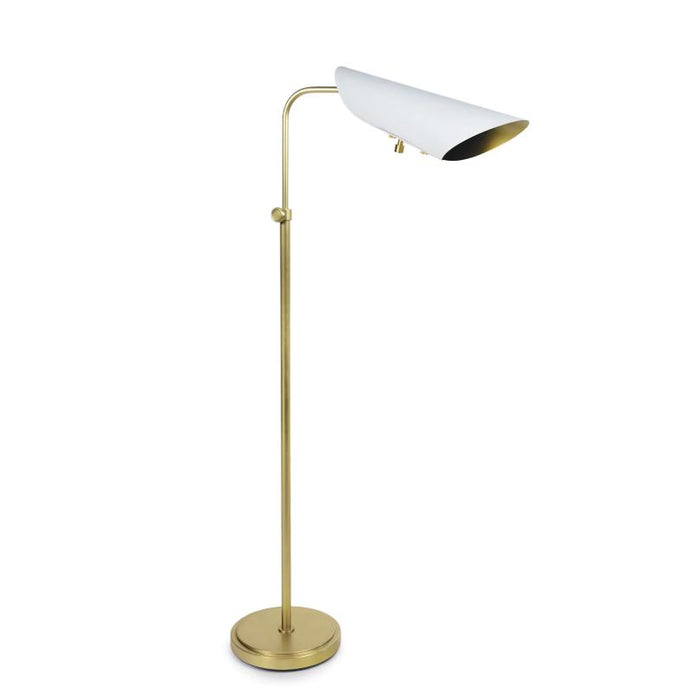 Vest Floor Lamp - White Natural Brass