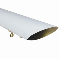 Vest Floor White Or Black Lamp with Brass Accents