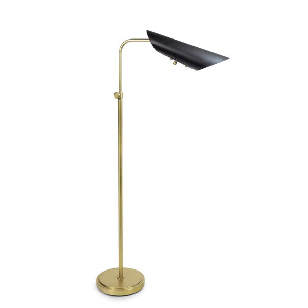 Vest Floor Lamp - White Natural Brass
