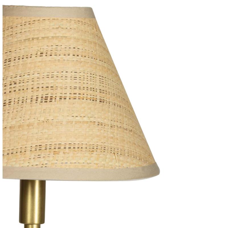 Polly Double Arm Table Lamp - Natural Brass White Shade - Lamp Shade Detail | Bone & Brass