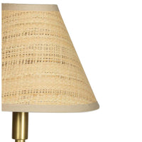 Polly Double Arm Table Lamp - Natural Brass White Shade - Lamp Shade Detail | Bone & Brass