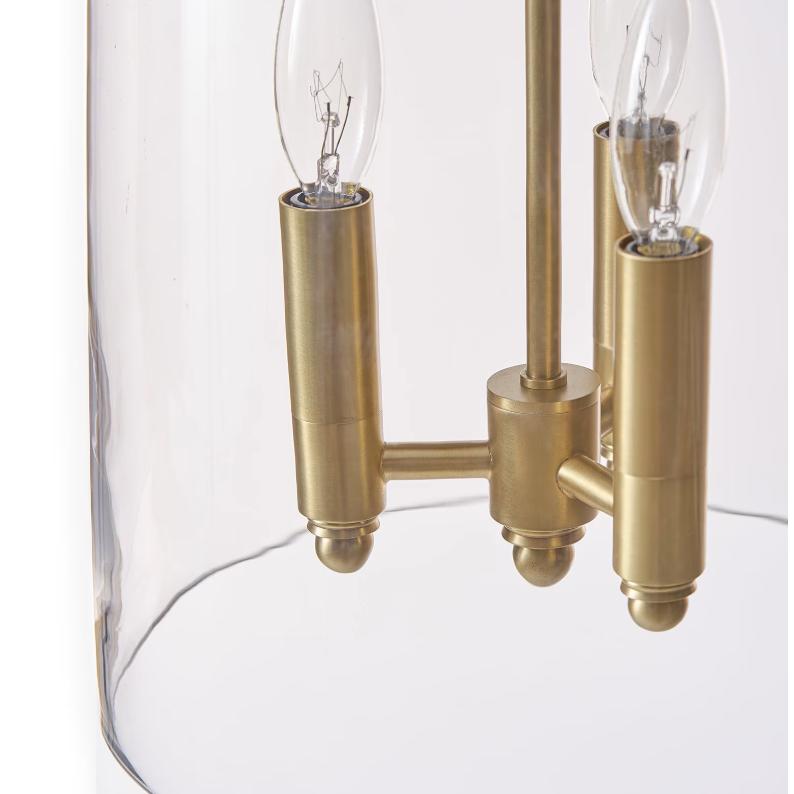 Maiden Glass Pendant - Polished Nickel - Pendant Installed | Bone & Brass