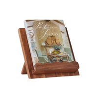 Scalloped Wood Book Stand, Natural | Bone & Brass