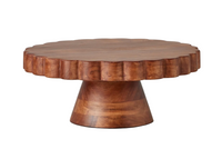 Acacia Wood Scalloped Cake Stand