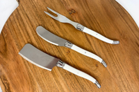 White French Laguiole Cheese Spreader, Fork & Cleaver