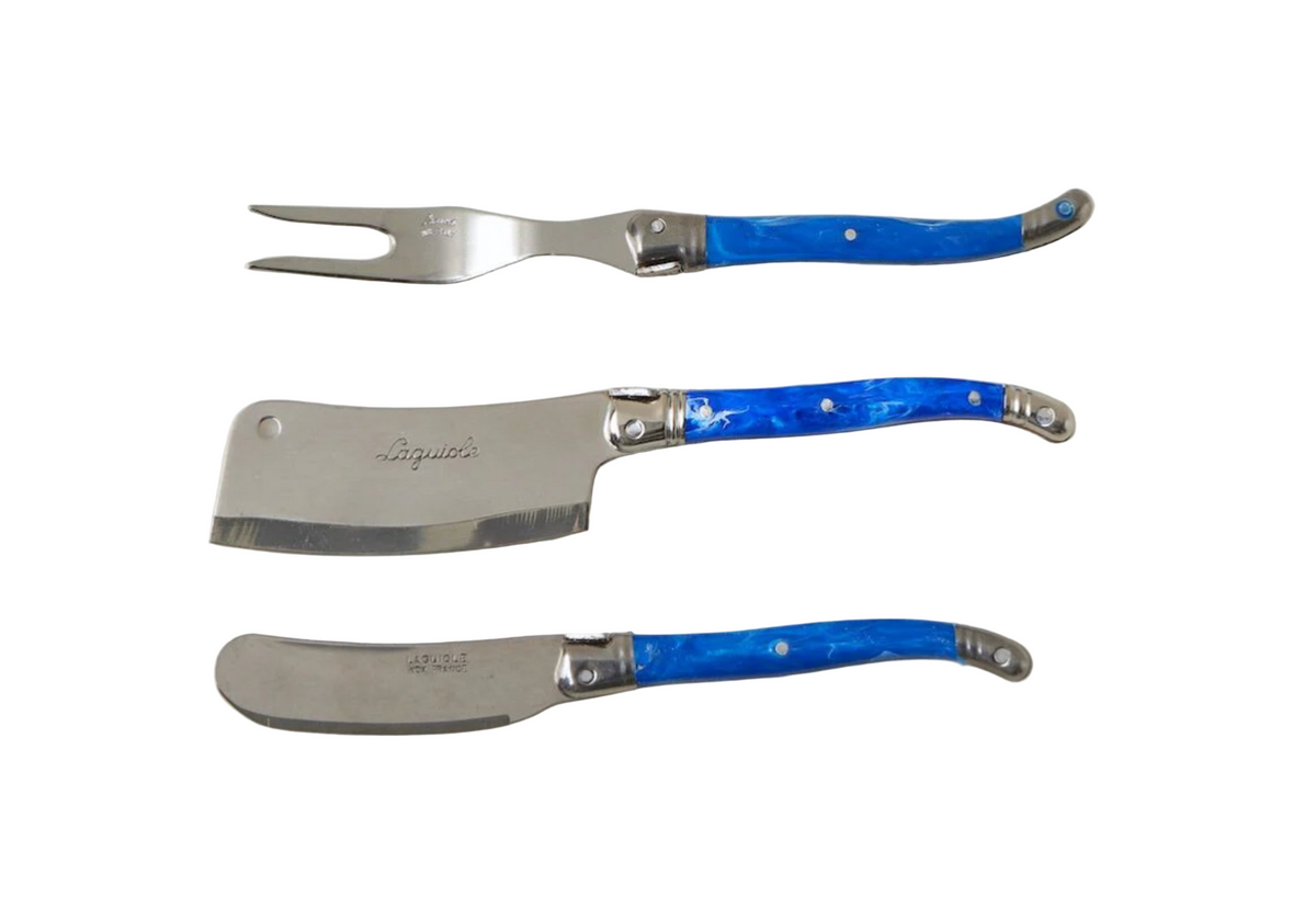 Blue French Laguiole Cheese Spreader