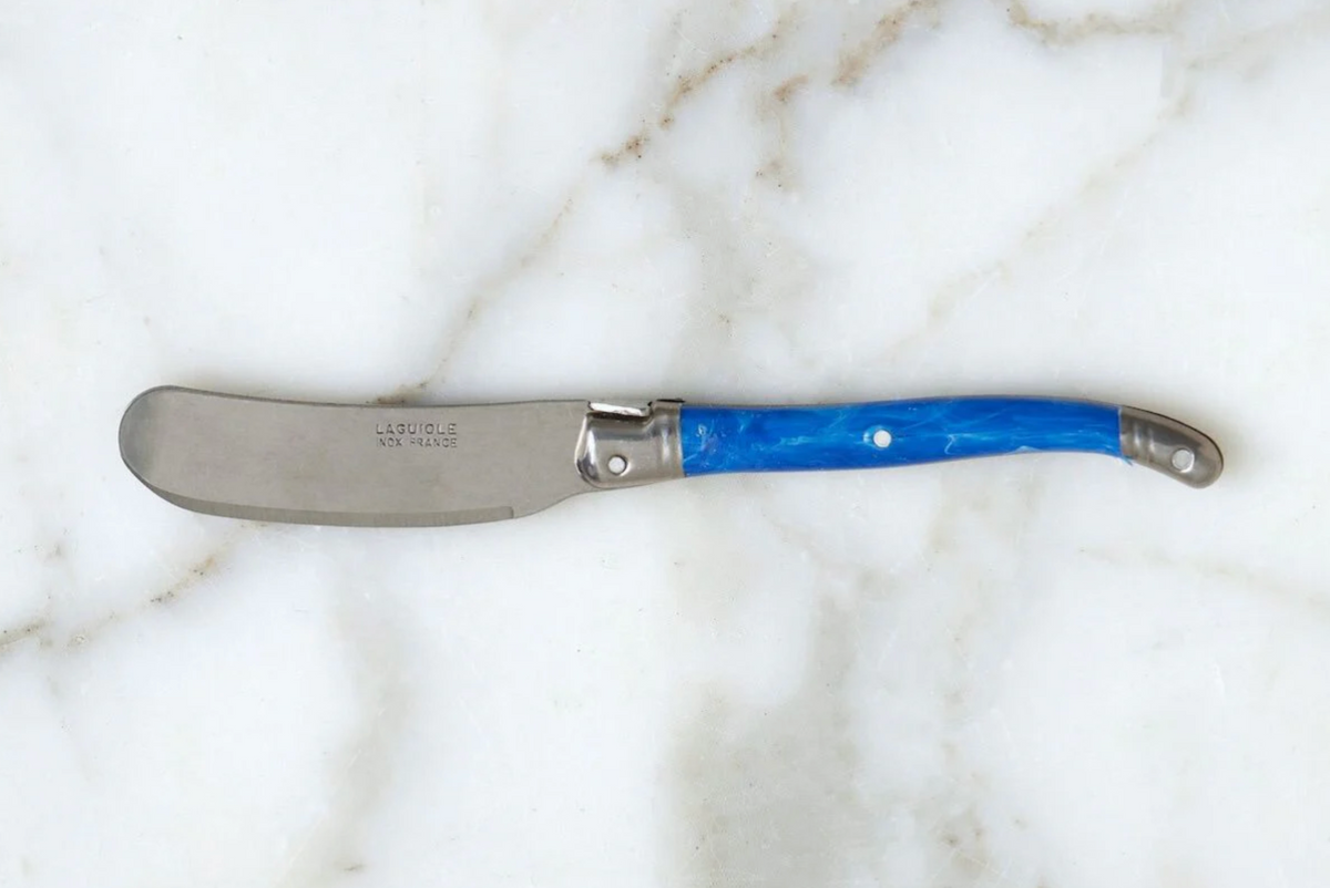 Blue French Laguiole Cheese Spreader
