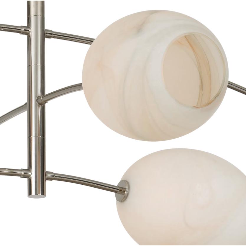 Artemis Chandelier Polished Nickel - Chandelier Detail | Bone & Brass