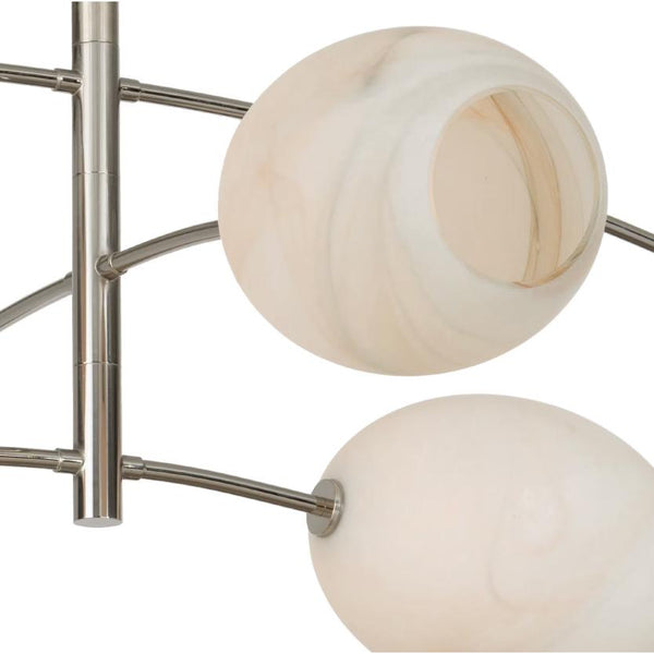 Artemis Chandelier Polished Nickel - Chandelier Detail | Bone & Brass