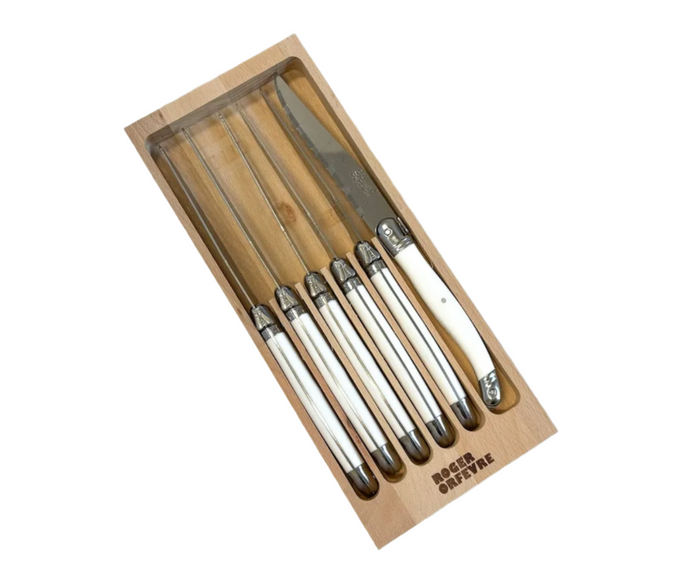 White French Laguiole Steak Knives Set