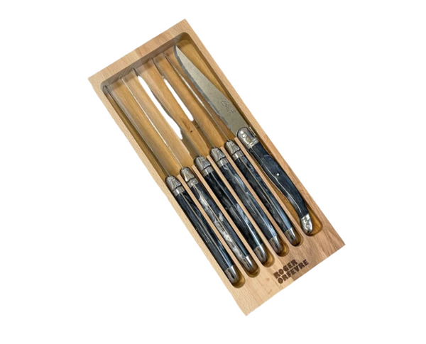 Grey French Laguiole Steak Knives Set