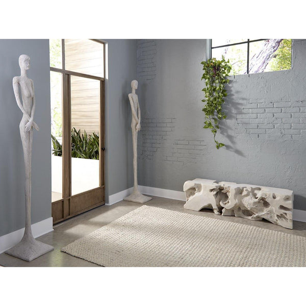 Roman Stone Freeform Indoor/Outdoor Bench - Bench Side View | Bone & Brass