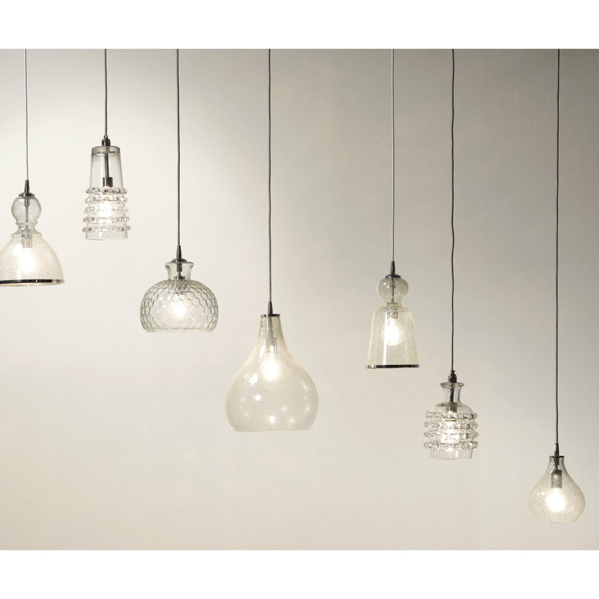 Clear Glass Round Ribbon Pendant - Pendant Detail | Bone & Brass