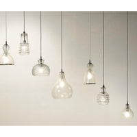 Clear Glass Round Ribbon Pendant - Pendant Detail | Bone & Brass