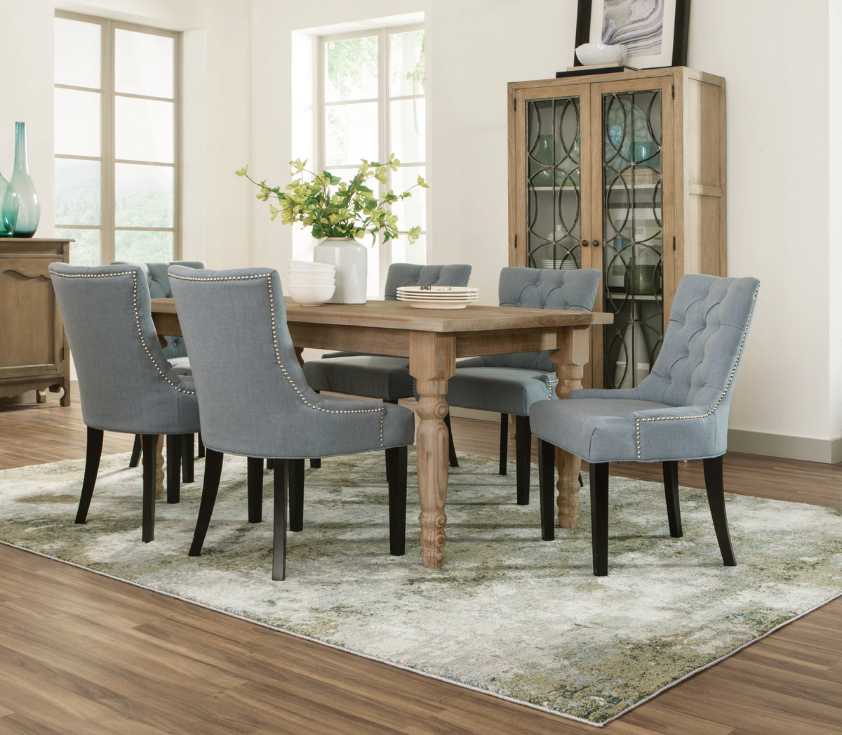 Evolution Blue & Green Contemporary Rug