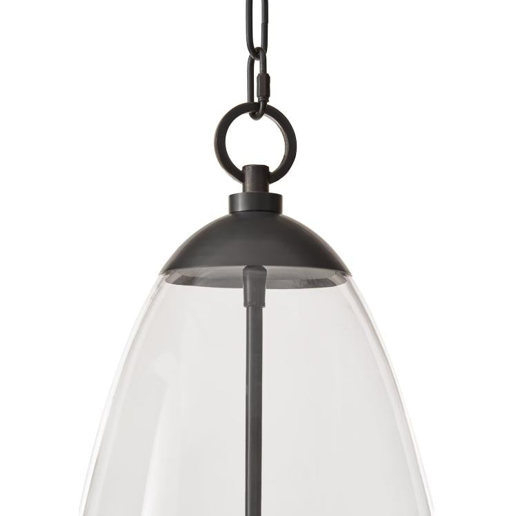 Maiden Glass Pendant - Polished Nickel - Pendant Close Up | Bone & Brass