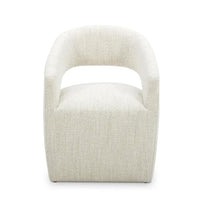 Barlow Rolling Dining Chair, White Mist - Chair Upholstery Detail | Bone & Brass