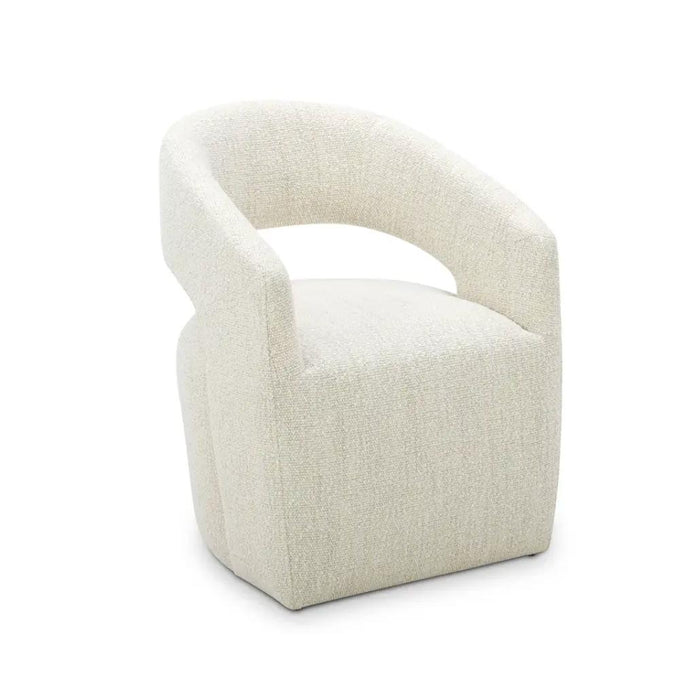 Barlow Rolling Dining Chair, White Mist | Bone & Brass