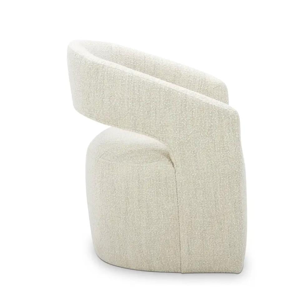 Barlow Rolling Dining Chair, White Mist - Chair Detail | Bone & Brass
