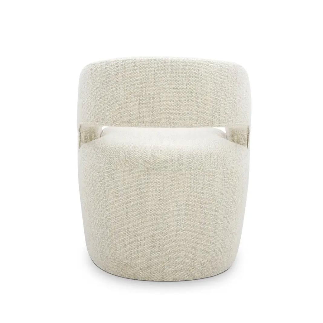 Barlow Rolling Dining Chair, White Mist - Chair View | Bone & Brass