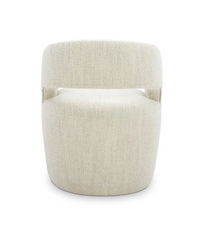 Barlow Rolling Dining Chair, White Mist