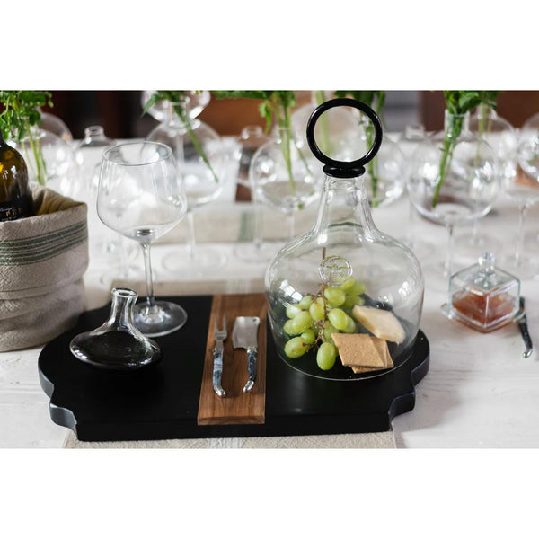 Small Glass Cloche Food Cover, Black Ring Handle - Dome Detail | Bone & Brass